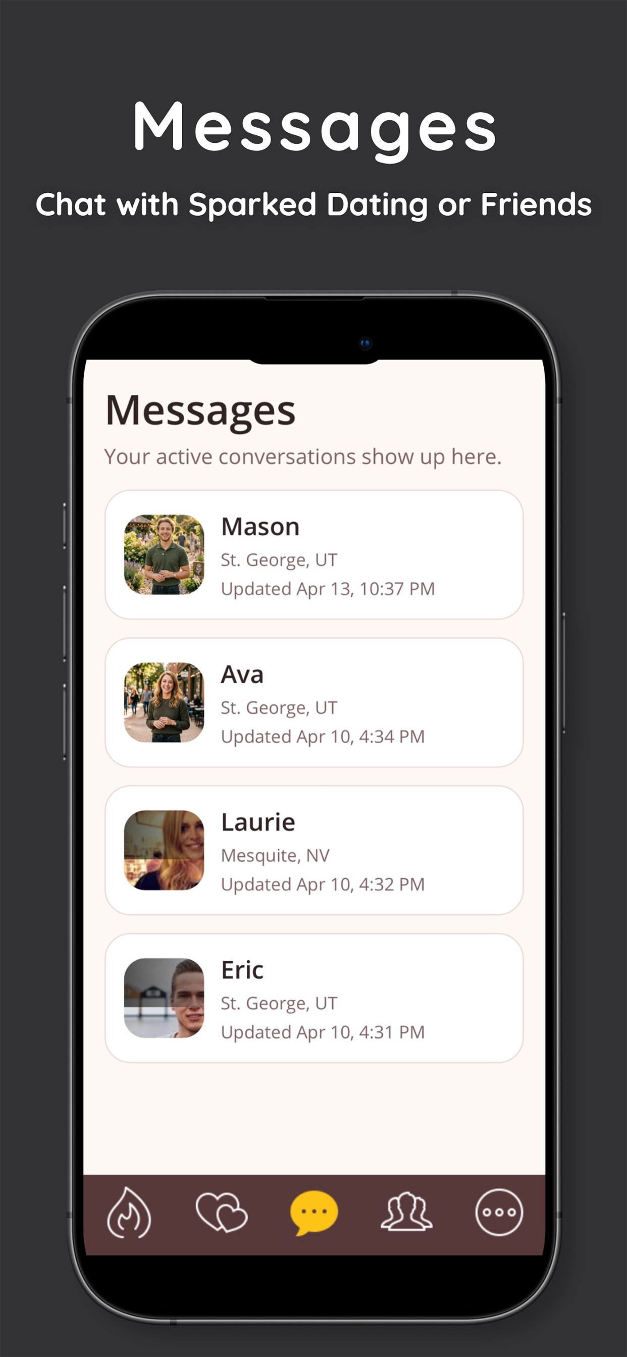 Messages screen